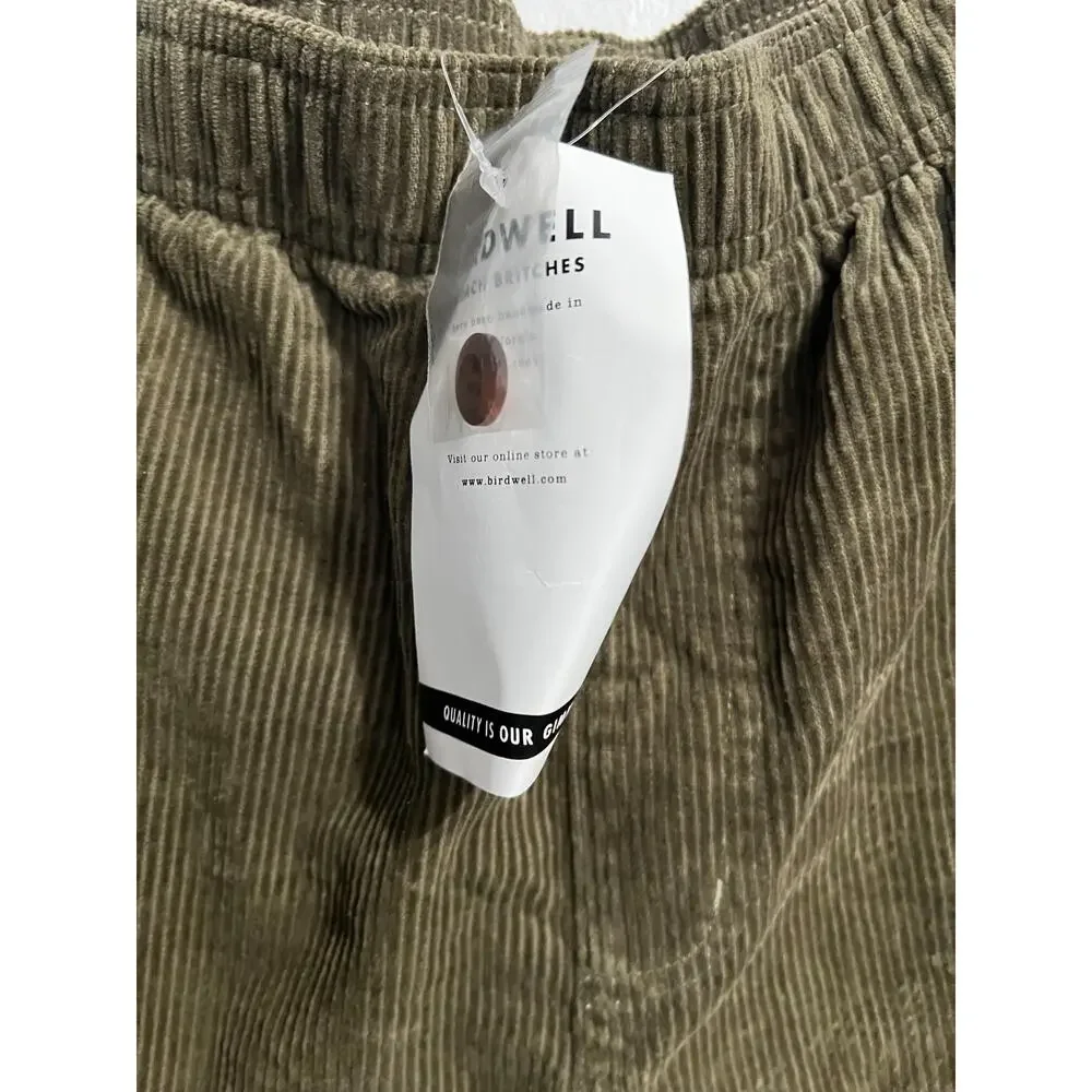 NWT Birdwell Britches Shorts Mens Med Olive Green Corduroy Cotton Drawstring 7